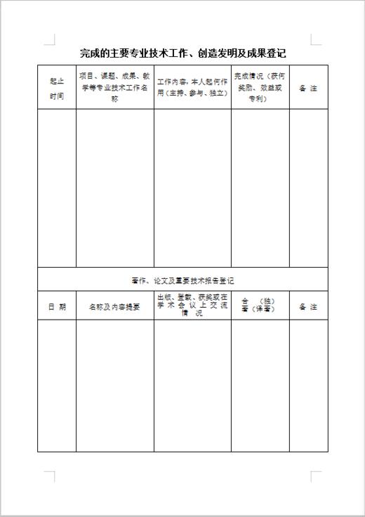 通许县事业单位专业技术人员考核表一份 商品图2