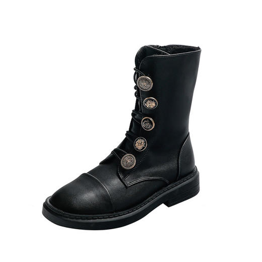 韩版个性潮靴女 秋冬2020新款百搭马丁靴女瘦瘦靴 41-43大码 商品图4