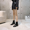 欧美短靴|秋冬2020新款欧洲站女靴后拉链粗跟女士高跟靴子 商品缩略图2