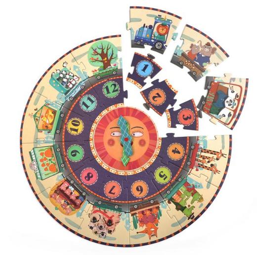 【儿童玩具】*弥鹿儿童数字时钟拼图大块纸质认知拼图益智玩具3-4-6岁 商品图1