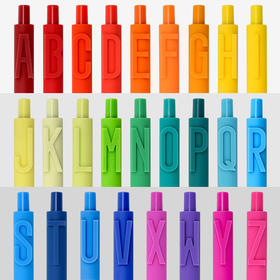 文采单支字母笔按动中性笔糖果色