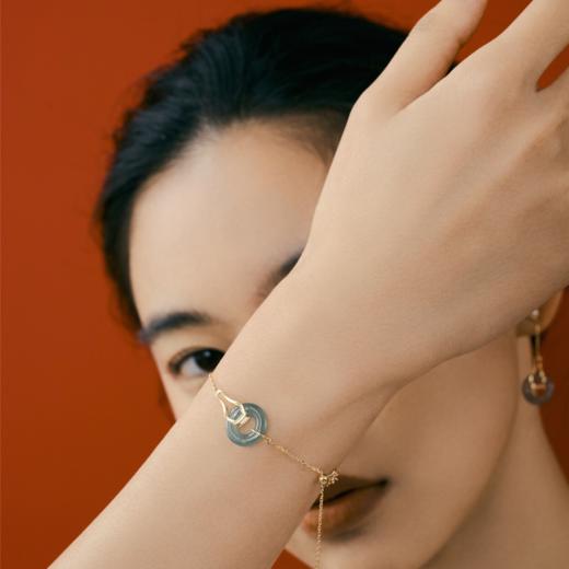 平安无事18k金翡翠手链 商品图2