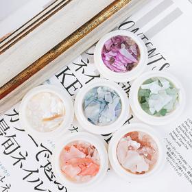 美甲饰品不规则贝壳片水晶石混合装鲍鱼片光疗胶厚薄日系立体天然