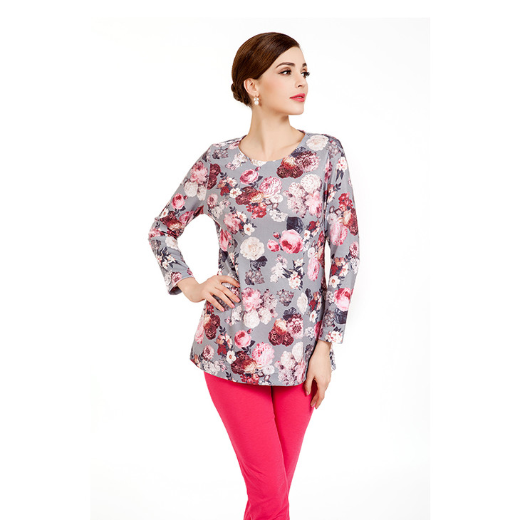 千瑶品牌女装印花大衫春秋款5029m975