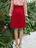 欧芮儿新款高腰显瘦红色半身裙女中长款不规则包臀裙 商品缩略图1