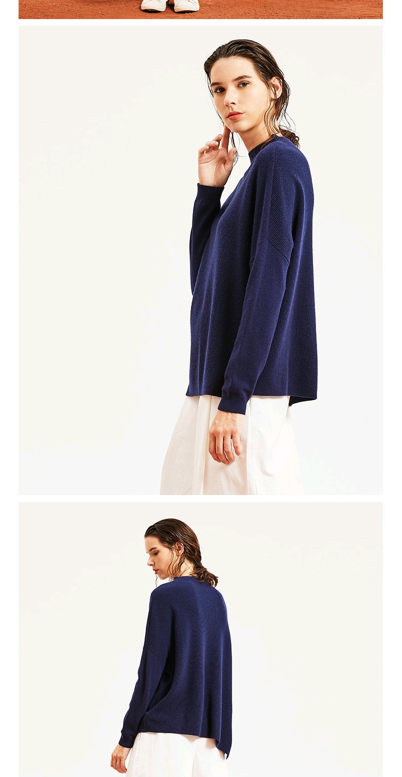 origin安瑞井女装秋冬新款宽松蝙蝠型羊毛衫时尚保暖套头毛衣