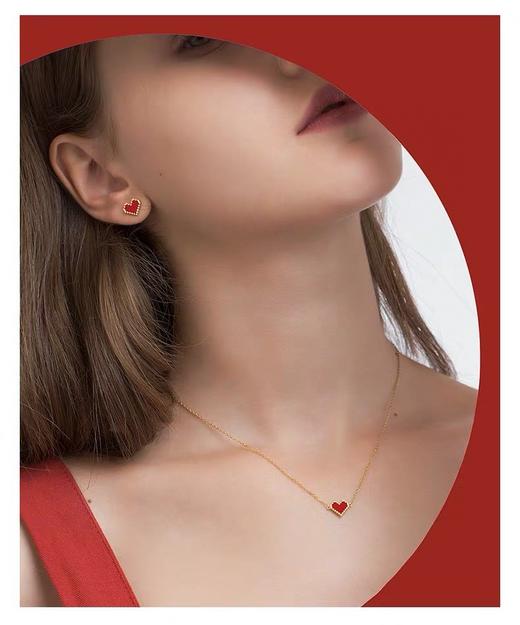 H方，红心项链/耳钉 商品图1