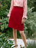 欧芮儿新款高腰显瘦红色半身裙女中长款不规则包臀裙 商品缩略图0