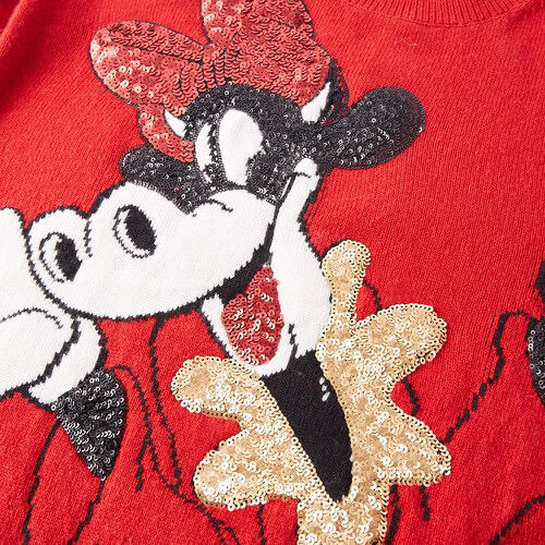 ME&CITY
直身略宽松版迪士尼IP牛形象提花平整嵌花工艺亮片刺绣工艺毛衫 商品图4