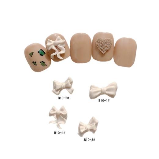 2021新款美甲蝴蝶结成品饰品树脂软胶指尖小蝴蝶结可掰动有弧度（10个装） 商品图1
