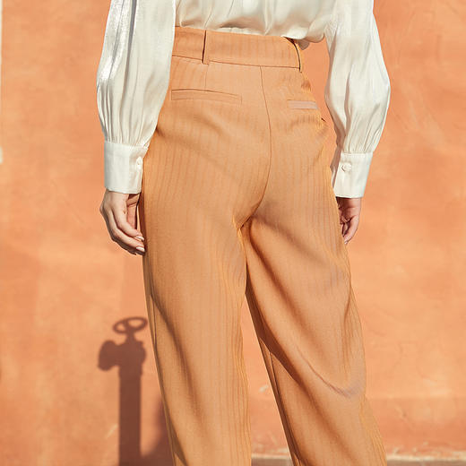 欧芮儿春新款高腰显瘦条纹休闲裤 商品图4