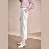 欧芮儿白色休闲裤女春季新款高腰显瘦简洁时髦通勤职场直筒烟管裤 商品缩略图1