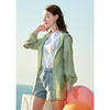 欧芮儿新款长袖连帽外套女绿色防晒衫宽松显瘦百搭上衣 商品缩略图0
