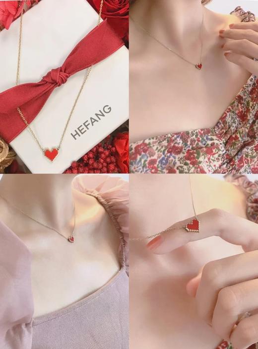 H方，红心项链/耳钉 商品图2