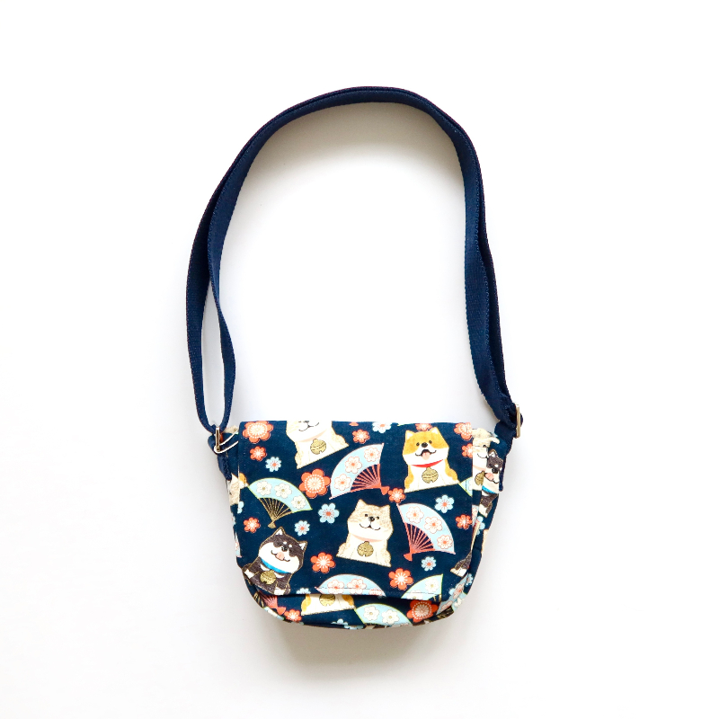 HUJI祤集Flap斜挎包风の花花扇樱花柴犬