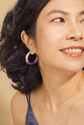 百搭显气质，复古亚克力耳环