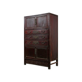 华伦古典家具 古董书柜 中式柜 带抽屉收纳 储物柜多 功能柜