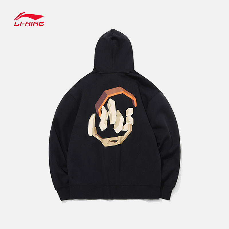 【自营】li-ning/李宁 男女加绒情侣badfive连帽卫衣 awdq532-2