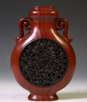 事事如意°大&小款非洲酸枝镶紫光檀花瓶