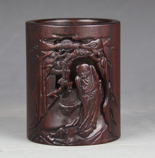 刘海戏金蟾°黑檀小笔筒 商品图0