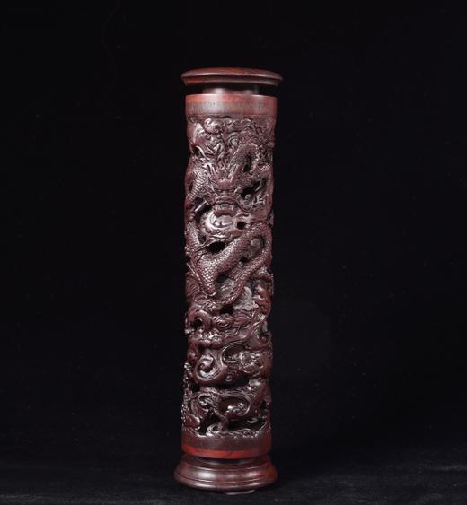 龙腾盛世°大号&小号酸枝/黑檀香筒 商品图0