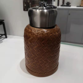 金边竹编小胖保温杯（粗）