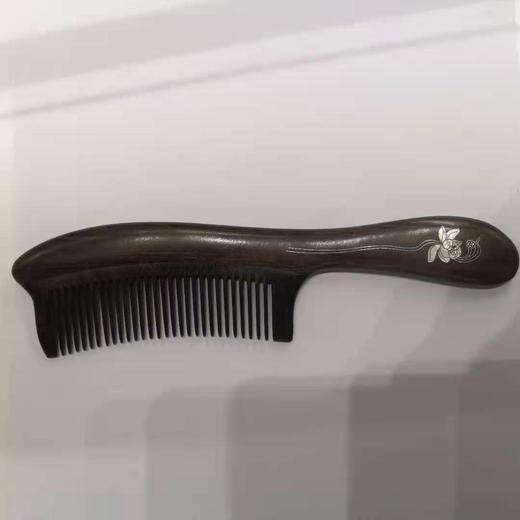 阴沉木长柄梳掐银丝 商品图0