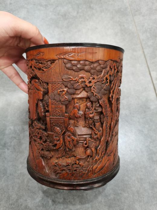 八仙°黄杨木笔筒 商品图0