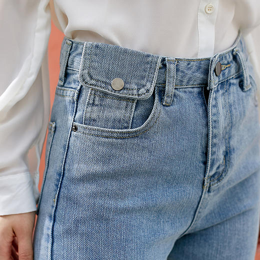 欧芮儿春新款高腰显瘦牛仔裤女 商品图3