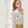 欧芮儿翻领长袖衬衫女春季新款时髦知性简约刺绣优雅俏皮减龄上衣 商品缩略图1