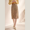 欧芮儿黄色格纹半身裙女春季新款高腰气质时髦优雅通勤职场铅笔裙 商品缩略图0
