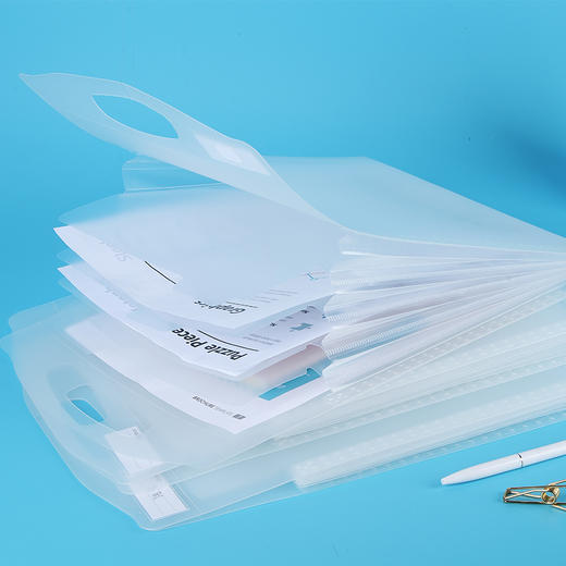 齐心风琴包竖式5格中包A4A3187银收纳文件袋多层文件夹 商品图2