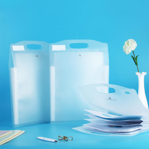 齐心风琴包竖式5格中包A4A3187银收纳文件袋多层文件夹 商品图1