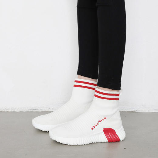 阿么新款休闲运动风袜靴瘦瘦靴松糕厚底舒适短靴百搭 商品图1