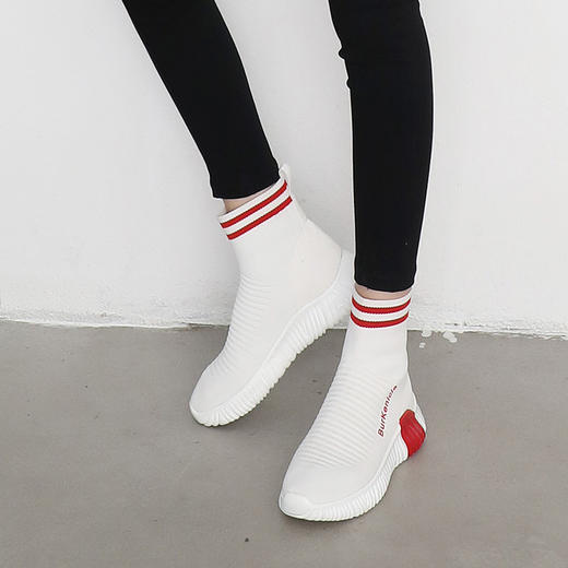 阿么新款休闲运动风袜靴瘦瘦靴松糕厚底舒适短靴百搭 商品图4