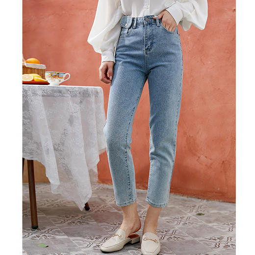 欧芮儿春新款高腰显瘦牛仔裤女 商品图4