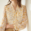 欧芮儿新款长袖雪纺衫花色系带衬衫气质时尚上衣女 商品缩略图2