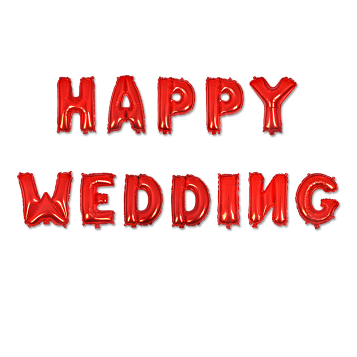 happy wedding 红色