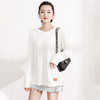 两件减5元【Avann纯白长袖打底面膜衣】刺猬绣款下摆开叉，舒适显瘦，不同身材均可轻松驾驭，做工精细，三个可爱小图案可选 商品缩略图4