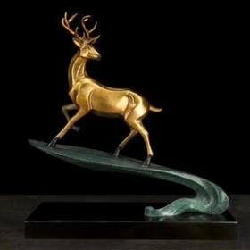 禄（鹿）铜器铜摆件
