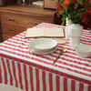 红色条纹桌布长方形餐桌布客厅布艺美式新年风北欧高档茶几台布 商品缩略图1