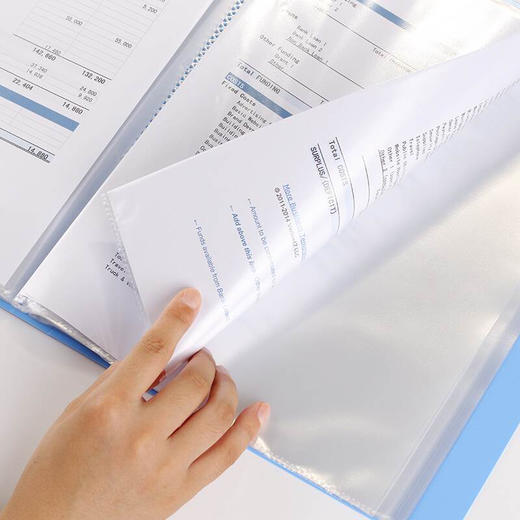 齐心资料册A4/60页/PF60AK/蓝色收纳袋文件袋文件夹 商品图1