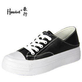 豪行秋款20337709一脚蹬爆款增高小白鞋透气百搭厚底白鞋运动板鞋