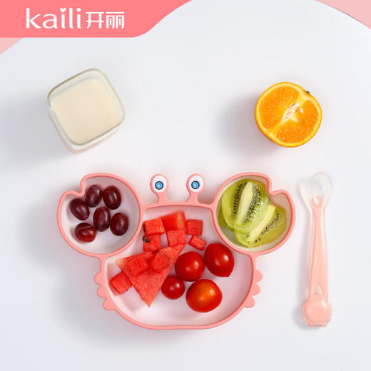 【开丽】宝宝餐盘婴儿童餐具卡通液体硅胶吸盘式学吃饭训练辅食碗分格 商品图0