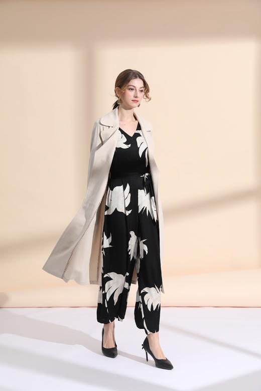 落肩袖垂坠风衣（附腰带） 商品图3