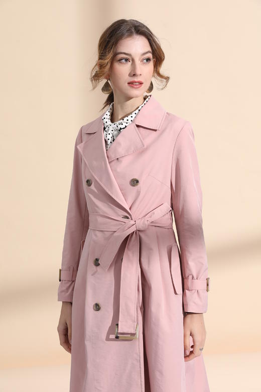 气质女神范摆压褶风衣（附腰带） 商品图2