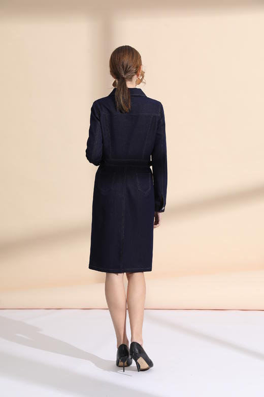 迹明线收腰连衣裙 商品图4