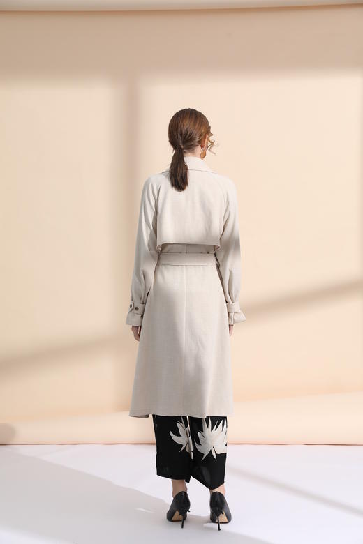 落肩袖垂坠风衣（附腰带） 商品图4