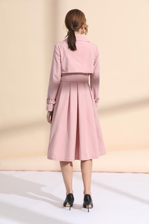 气质女神范摆压褶风衣（附腰带） 商品图4