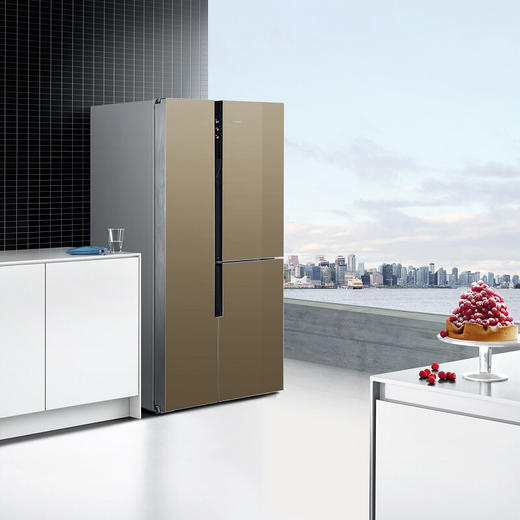 西门子569升三门对开门冰箱混冷无霜制冷三循环金棕色BCD-569W(KA96FSG0TI) 商品图0
